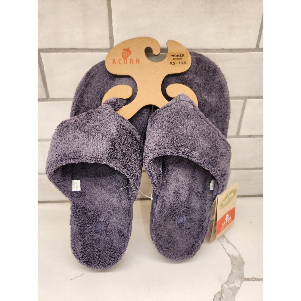 Women's Acorn Spa Thong Slippers with Cloud Contour Comfort - Arch 9.5-10.5 Ink